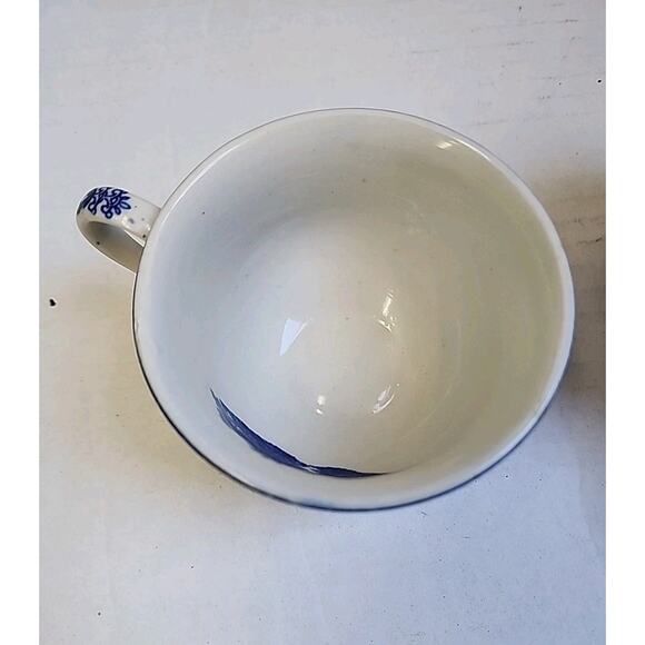 Vintage Blue &White Japanese Tea Cups Set of 2 Made In Japan Interior Printed - Picture 7 of 16